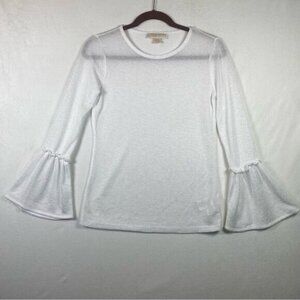 Michael Kors White Knit Bell Sleeve Top Size Small